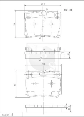  Sapatas do freio traseiras de disco Mitsubishi Pajero SPORT I SUV (K90) (1996 - 2009) SPORT I