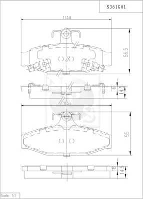SP1066 Hyundai/Kia Sapatas do freio traseiras de disco