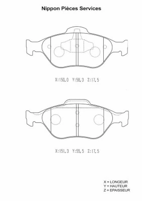 Sapatas do freio dianteiras de disco para Ford Fiesta Mk4 JAS, JBS