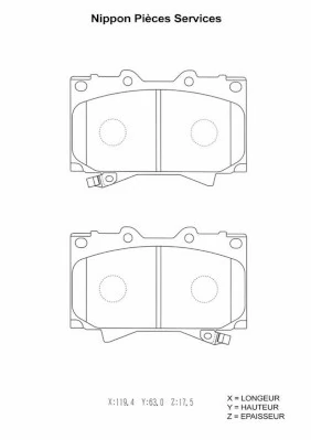 Sapatas do freio dianteiras de disco para Toyota Land Cruiser 100 J10