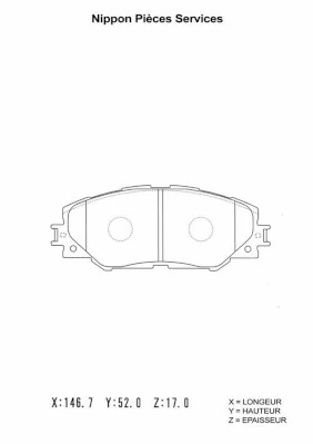  Sapatas do freio dianteiras de disco Toyota Auris UKP hatchback (E15) (2007 - 2013) UKP
