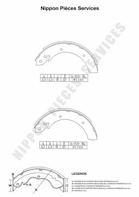 PLA004 Hyundai/Kia Sapatas do freio traseiras de tambor