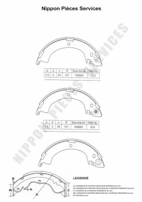 Sapatas do freio traseiras de tambor Mitsubishi Pajero CLASSIC II V2W