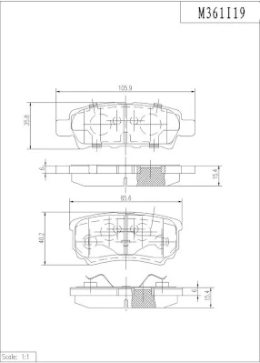 Sapatas do freio traseiras de disco K05191271AC Fiat/Alfa/Lancia