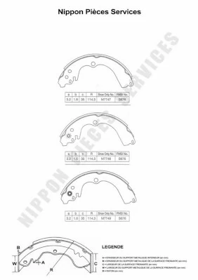 Sapatas do freio traseiras de tambor para Subaru Impreza I GF