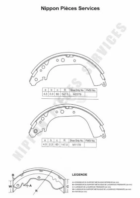 Sapatas do freio traseiras de tambor para Nissan Patrol  K260