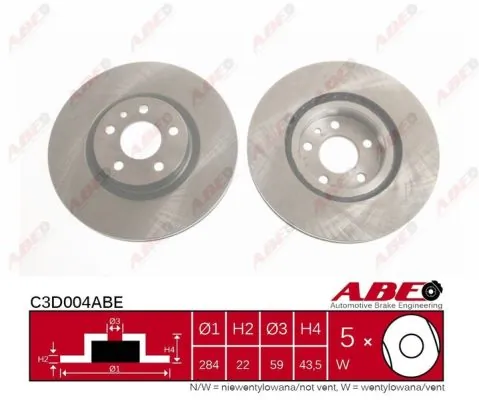 Disco do freio dianteiro ABE C3D004ABE preço, a partir de 44,70 USD