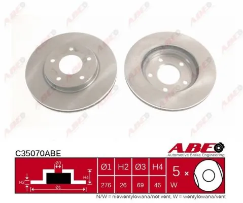 Disco do freio dianteiro ABE C35070ABE preço, a partir de 43,01 USD