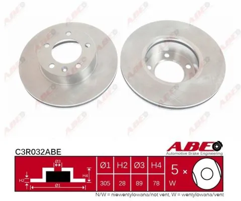 Disco do freio dianteiro ABE C3R032ABE preço, a partir de 55,80 USD