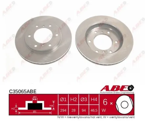 Disco do freio dianteiro ABE C35065ABE preço, a partir de 48,29 USD