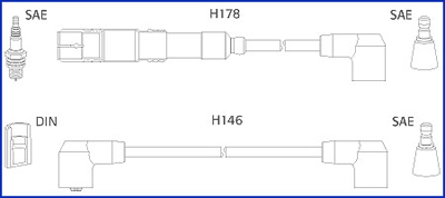 Fios de alta voltagem, kit Mercedes E sedan (W123) (1976 - 1985) 