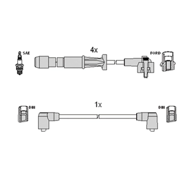 Fios de alta voltagem, kit Ford Transit IV E