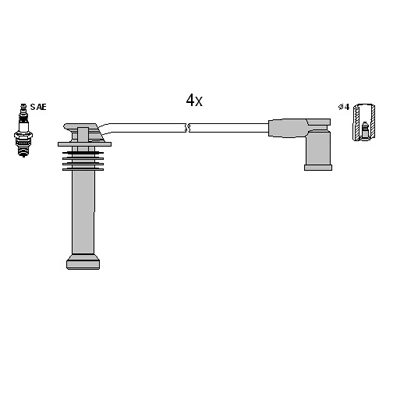 Fios de alta voltagem, kit Ford Mondeo III B4Y