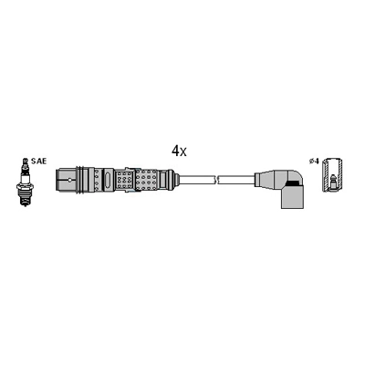  Fios de alta voltagem, kit Volkswagen Polo IV sedan (9A4) (2002 - 2009) IV