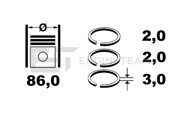 Compre 337602FSTD TPR Kit de anéis de pistão de motor, STD.