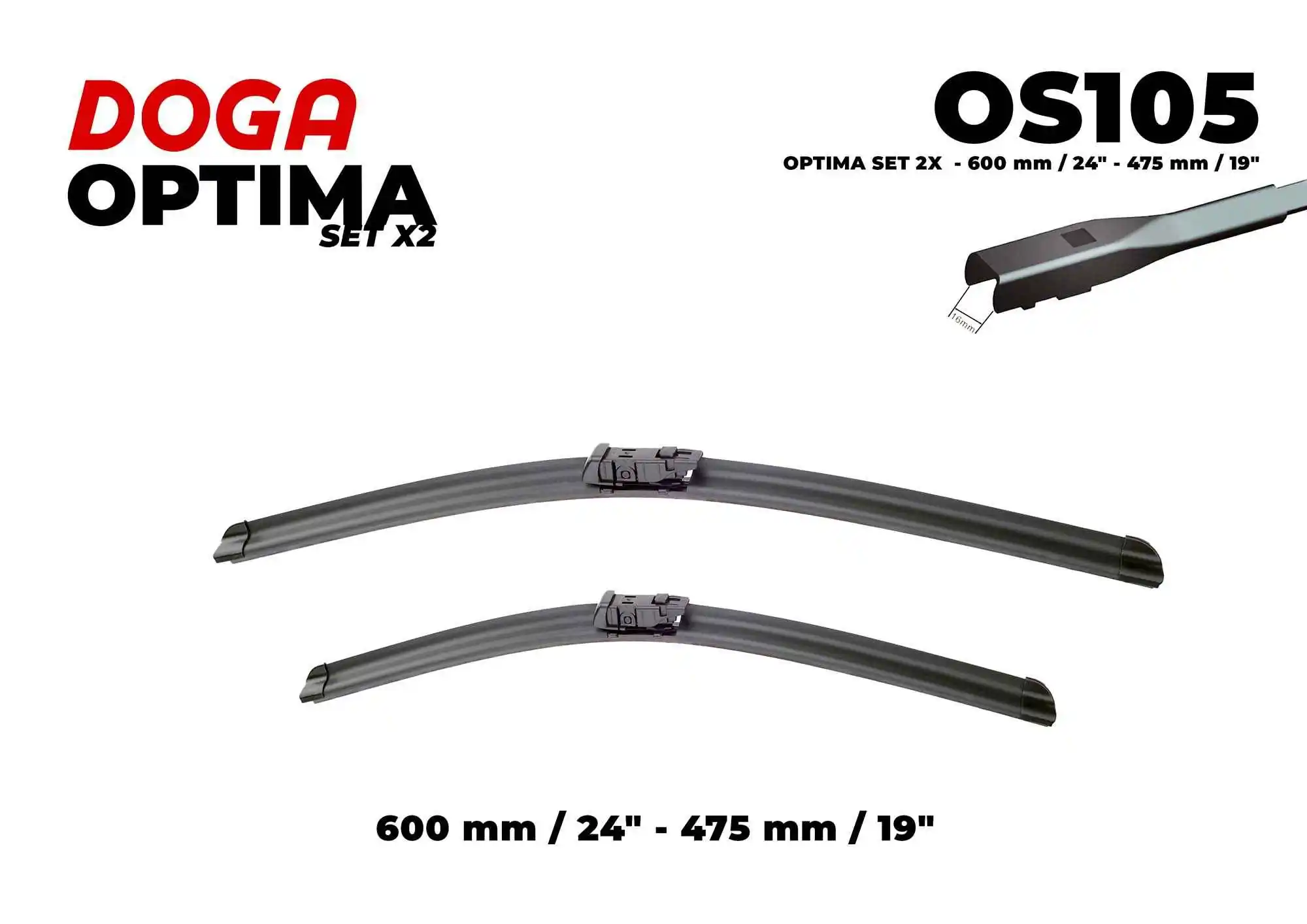 Limpa-pára-brisas do pára-brisas, kit de 2 un. Volkswagen Polo VI AW1, BZ1, AE1 ao melhor preço