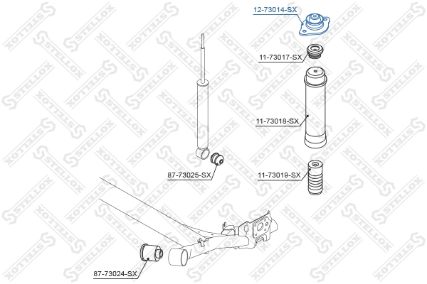  Suporte de amortecedor traseiro Chevrolet Aveo I sedan (T200) (2003 - 2008) I