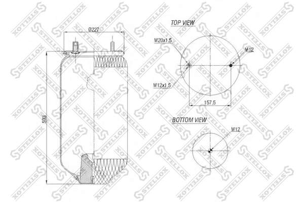 Coxim pneumático (suspensão de lâminas pneumática) do eixo Continental/Siemens 4159NP03 preço, a partir de 108,47 USD