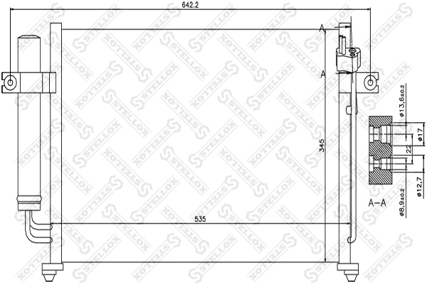 Radiador de aparelho de ar condicionado para Hyundai Getz  