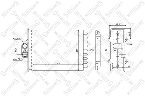  Radiador de forno (de aquecedor) Opel Vectra B carrinha (31) (1995 - 2002) B