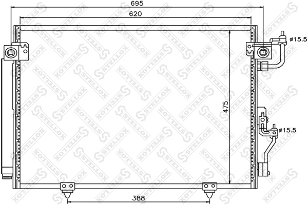 Radiador de aparelho de ar condicionado para Mitsubishi Pajero III 