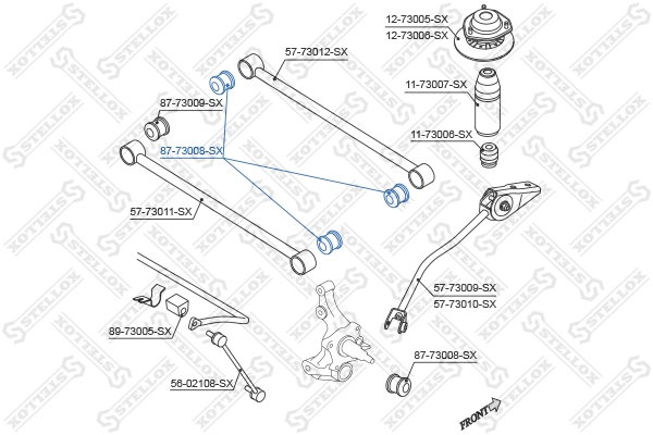 Compre J50035D Japan Cars Bloco silencioso do pino de apoio traseiro
