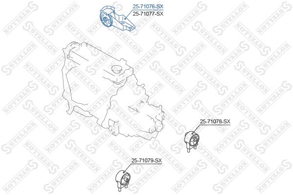 2517460SX Stellox Coxim (suporte) direito de motor