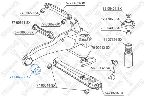 Bloco silencioso dianteiro de braço oscilante traseiro longitudinal K05272714AA Fiat/Alfa/Lancia