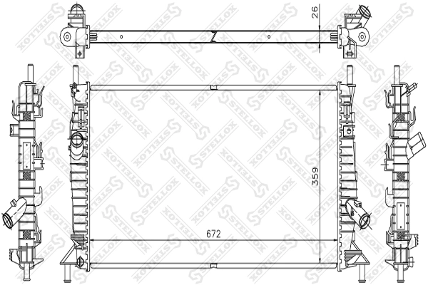  Radiador de esfriamento de motor Ford Focus II hatchback (DA, HCP, DP) (2004 - 2011) II