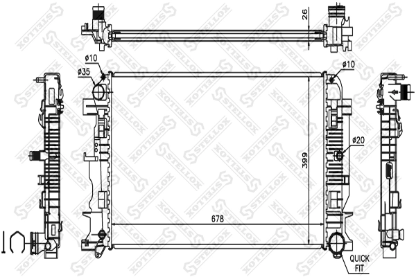 Compre 957208A3 Polcar Radiador de esfriamento de motor