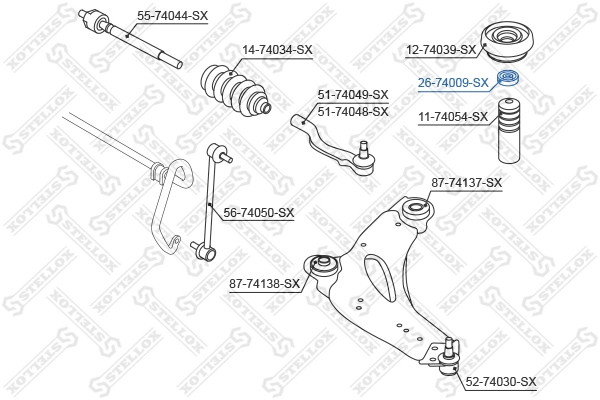 Rolamento de suporte do amortecedor dianteiro 5432500QAB Nissan/Infiniti