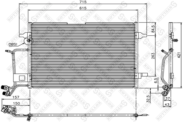  Radiador de aparelho de ar condicionado Audi A4 B5 sedan (8D2) (1994 - 2001) B5