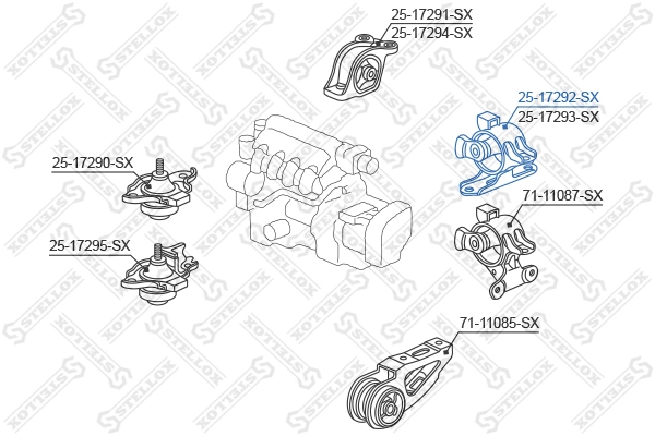 Coxim de transmissão (suporte da caixa de mudança) para Honda Jazz  GD, GE