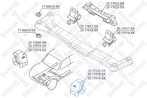 2517620SX Stellox Coxim (suporte) esquerdo/direito de motor