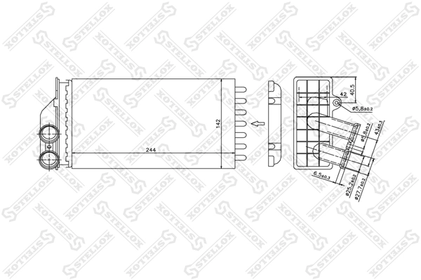 Radiador de forno (de aquecedor) para Peugeot 307 CC 3B