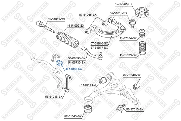 Bucha de estabilizador dianteiro 548134H000 Chrysler