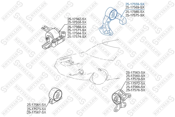  Coxim (suporte) traseiro de motor Mitsubishi Lancer X SPORTBACK hatchback (CX_A) (2007 - 2026) X SPORTBACK