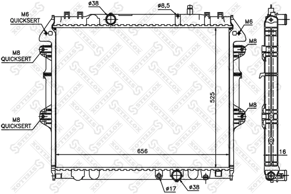 Radiador de esfriamento de motor para Toyota Hilux  KUN25