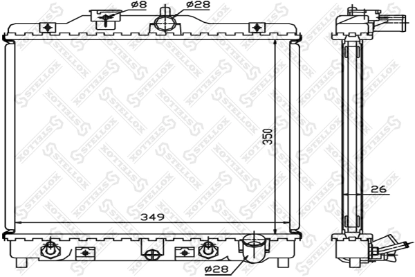  Radiador de esfriamento de motor Honda Civic V sedan (EG, EH) (1991 - 1996) V