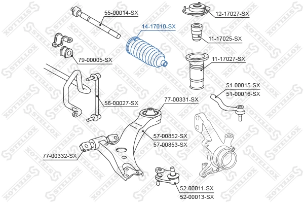  Bota de proteção do mecanismo de direção (de cremalheira) Toyota Camry VI sedan (V40) (2006 - 2014) VI