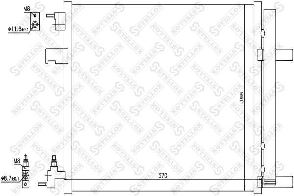 Radiador de aparelho de ar condicionado BC769 Magneti Marelli