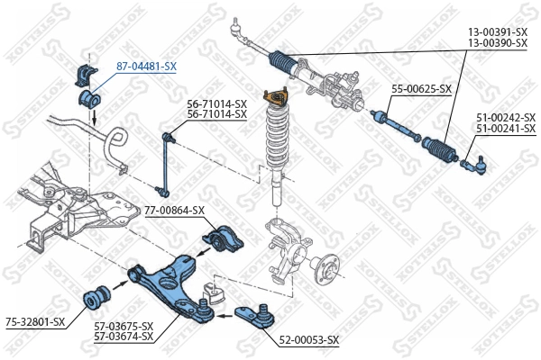 Bucha de estabilizador dianteiro SF22 Polcar