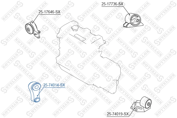 Coxim (suporte) dianteiro de motor Nissan Sunny III N14