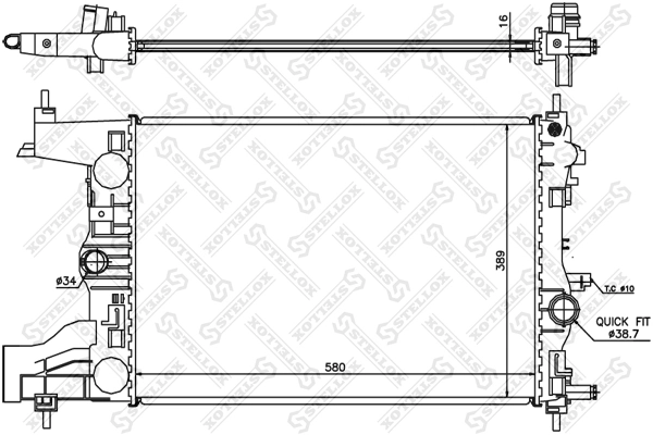 Radiador de esfriamento de motor para Chevrolet Orlando  J309