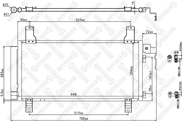  Radiador de aparelho de ar condicionado Mazda 6 hatchback (GG) (2002 - 2008) 
