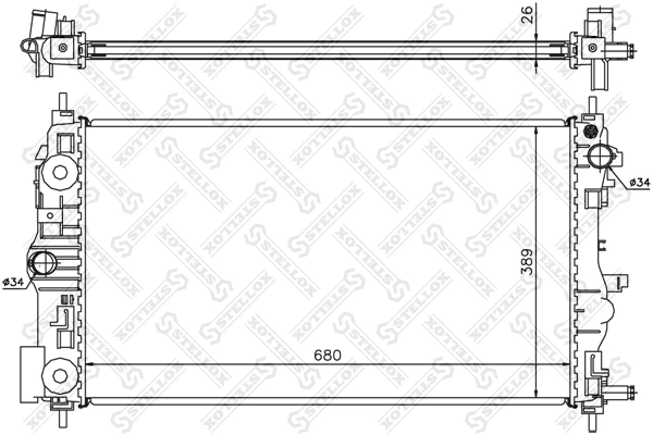 701229 VALEO Radiador de esfriamento de motor