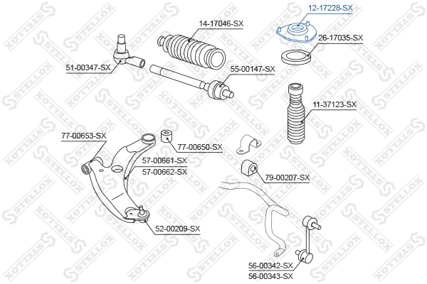 Compre MR594347 Chrysler Suporte de amortecedor dianteiro