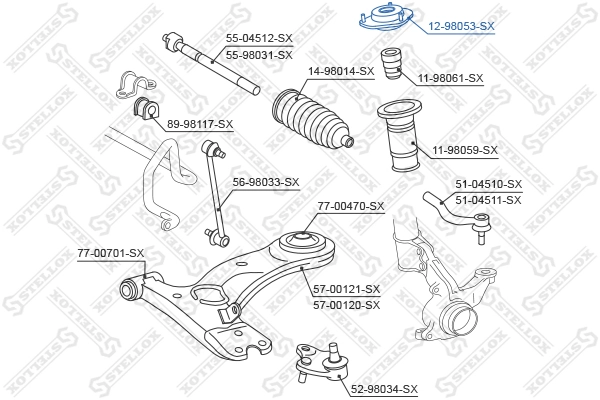 1298053SX Stellox Suporte de amortecedor dianteiro