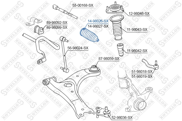  Bota de proteção do mecanismo de direção (de cremalheira) Toyota Avensis II sedan (T25) (2003 - 2008) II