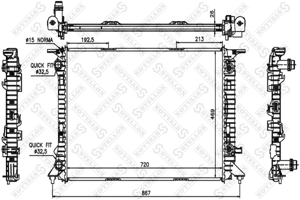 Radiador de esfriamento de motor para Audi A4 B8 8K2